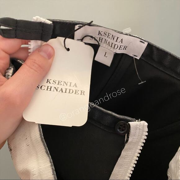 NWT Ksenia Schnaider Corset Mini Dress Paint in Crackled White Bustier M/L - Picture 3 of 11